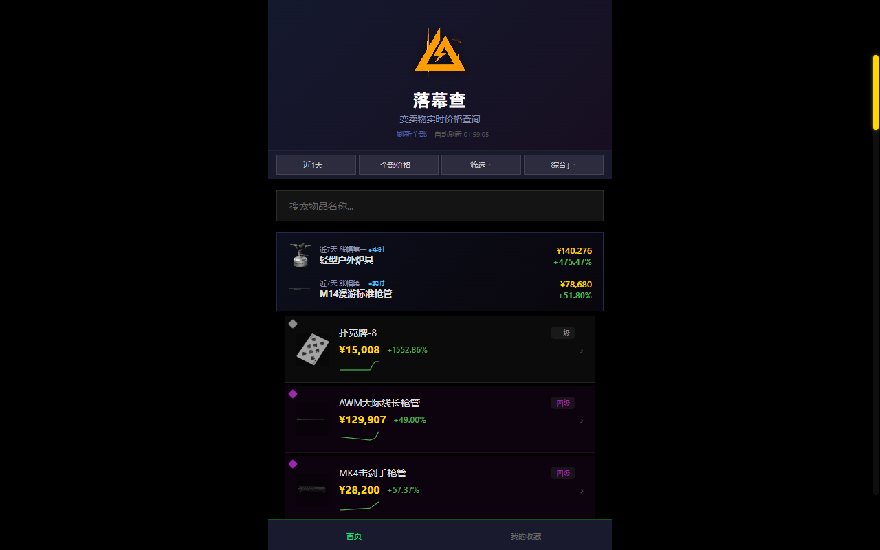 落幕查变卖物价格查询工具